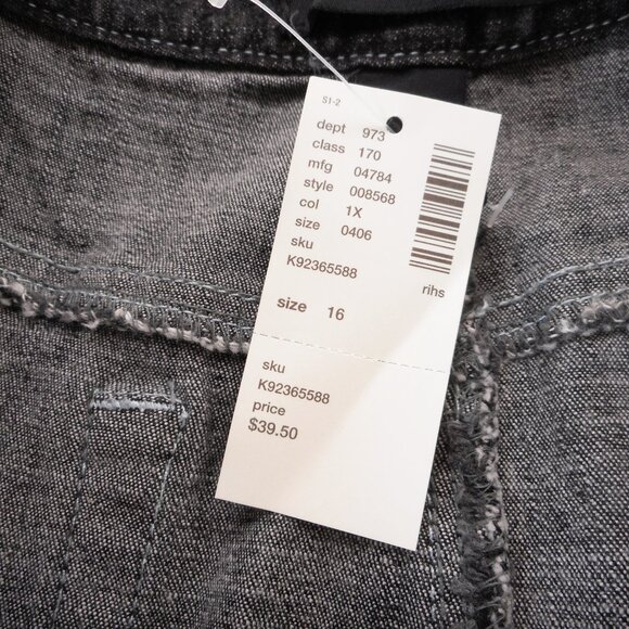 Venezia Denim Skirt Black Straight Womens Size 16 Vintage Y2K Contrast Stitching - Picture 9 of 13